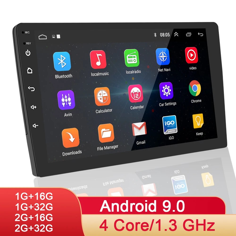 2 Din oto Stereo Android 9.0 multimedya Video oynatıcı Volkswagen Nissan Hyundai Kia Honda Toyota Ford için araba radyo 10.1 inç