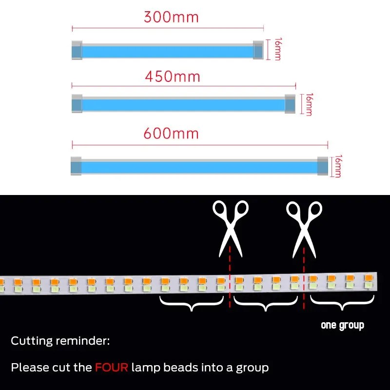 2 adet LED DRL araba gündüz koşu işık esnek su geçirmez şerit oto farlar beyaz dönüş sinyali sarı fren akış ışıkları 12V - Görsel 5