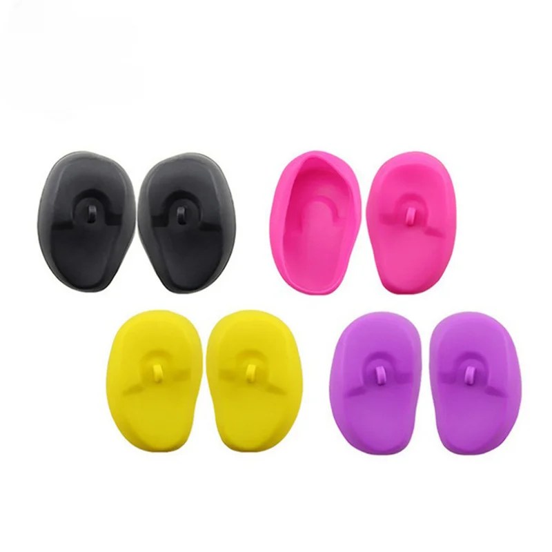 2 adet silikon kulak koruyucu saç boyama boyama koruyucu kulak su geçirmez Salon kulak kalkanı Earmuffs kapaklar duş şekillendirici aksesuarları