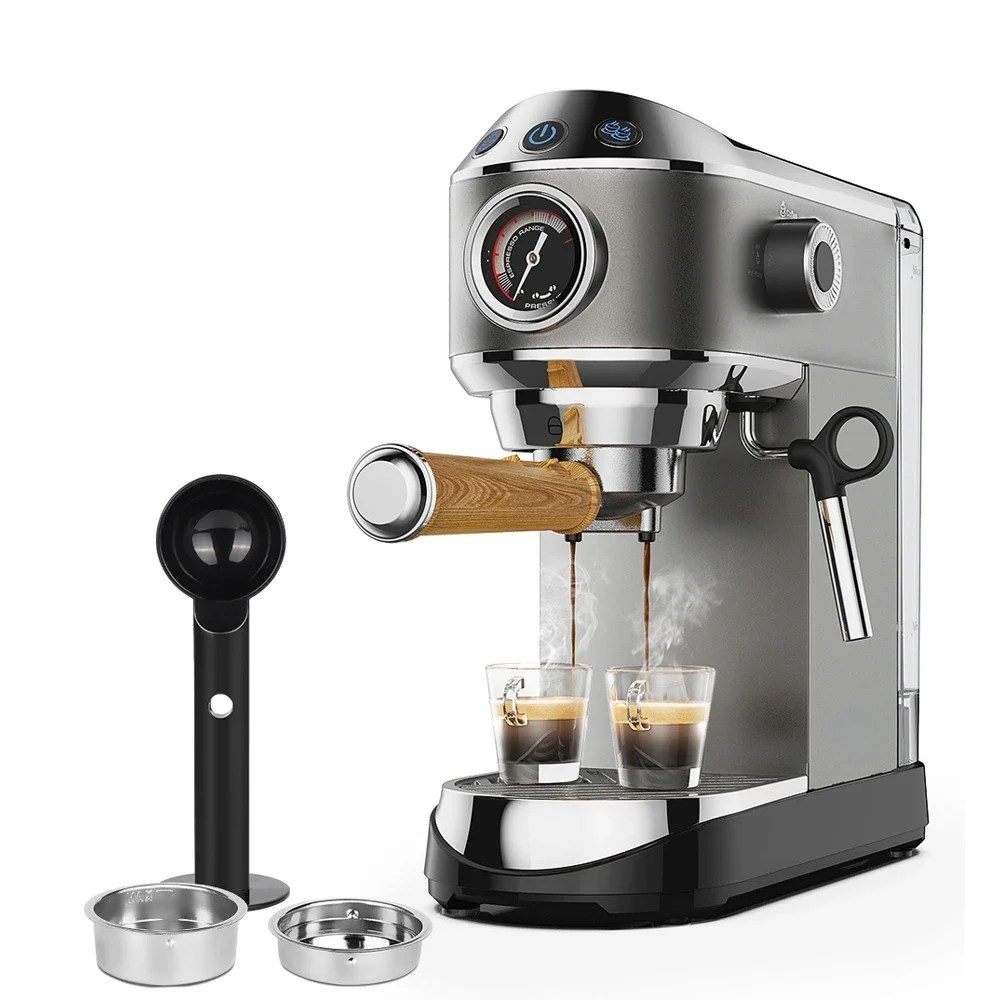 20 Bar yarı otomatik toz kahve makinesi, süt buhar Frother değnek ile, Espresso için, Cappuccino, Latte ve Mocha