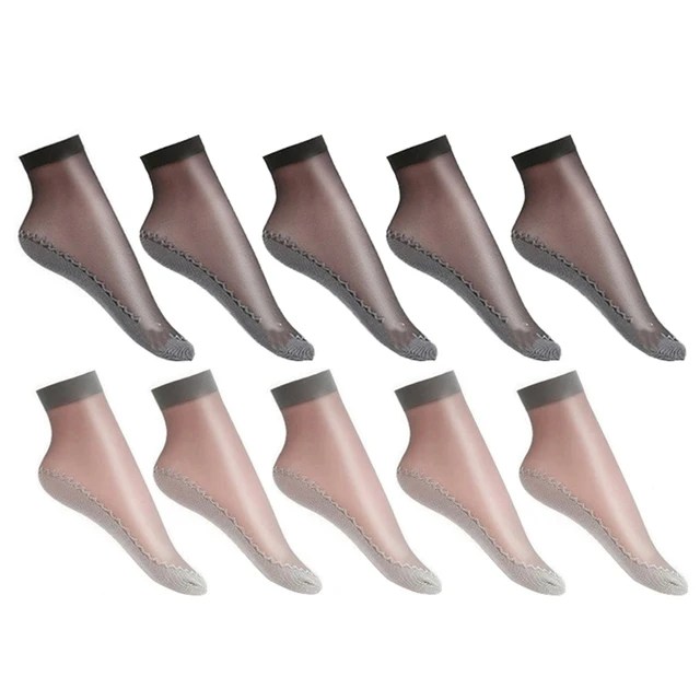 20 adet = 10 Pairs bahar yaz kadın yumuşak çorap ince ipek çorap kaymaz alt ekleme moda şeffaf bayanlar nefes çorap - Görsel 8