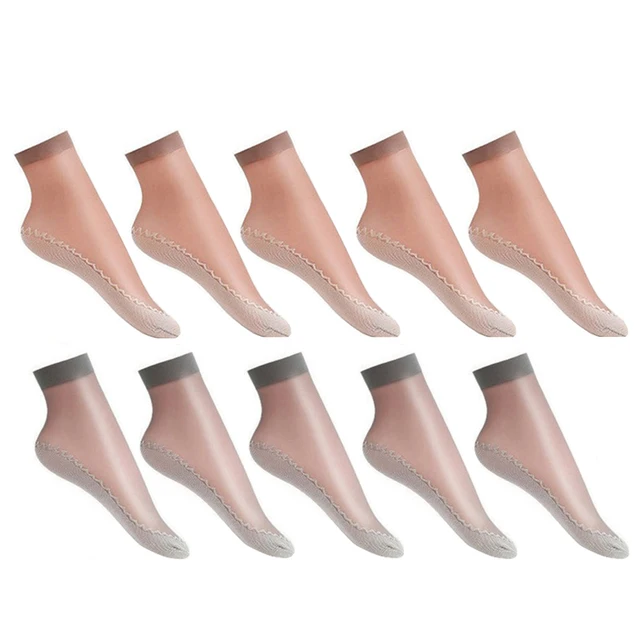 20 adet = 10 Pairs bahar yaz kadın yumuşak çorap ince ipek çorap kaymaz alt ekleme moda şeffaf bayanlar nefes çorap