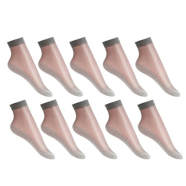 20 adet = 10 Pairs bahar yaz kadın yumuşak çorap ince ipek çorap kaymaz alt ekleme moda şeffaf bayanlar nefes çorap - Görsel 11