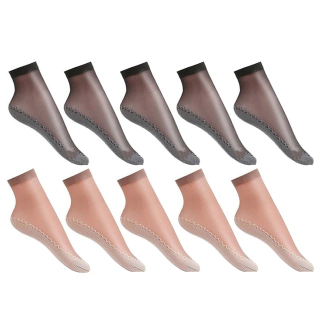 20 adet = 10 Pairs bahar yaz kadın yumuşak çorap ince ipek çorap kaymaz alt ekleme moda şeffaf bayanlar nefes çorap - Görsel 13
