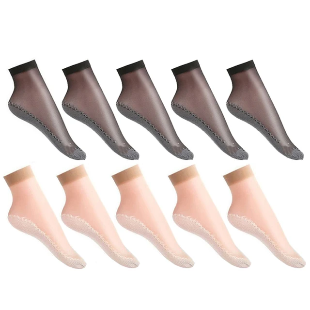 20 adet = 10 Pairs bahar yaz kadın yumuşak çorap ince ipek çorap kaymaz alt ekleme moda şeffaf bayanlar nefes çorap