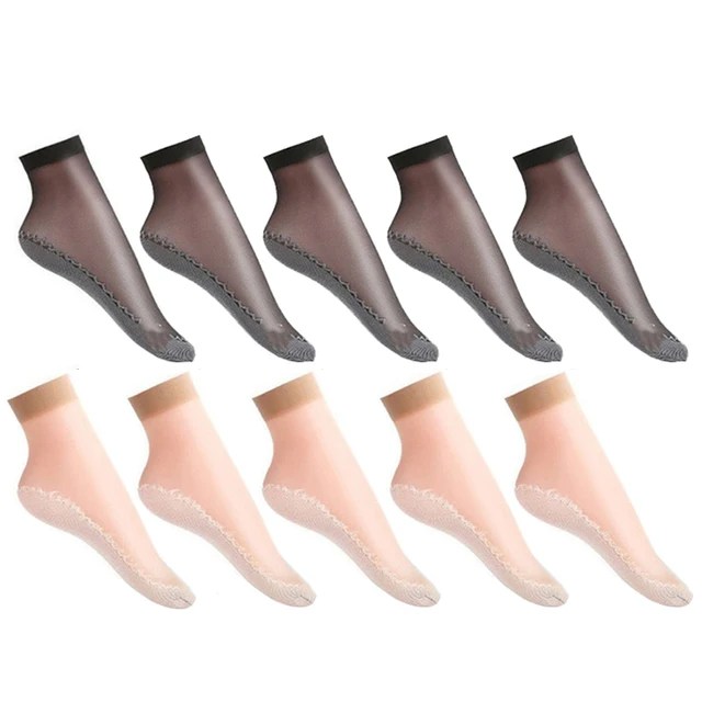 20 adet = 10 Pairs bahar yaz kadın yumuşak çorap ince ipek çorap kaymaz alt ekleme moda şeffaf bayanlar nefes çorap - Görsel 14