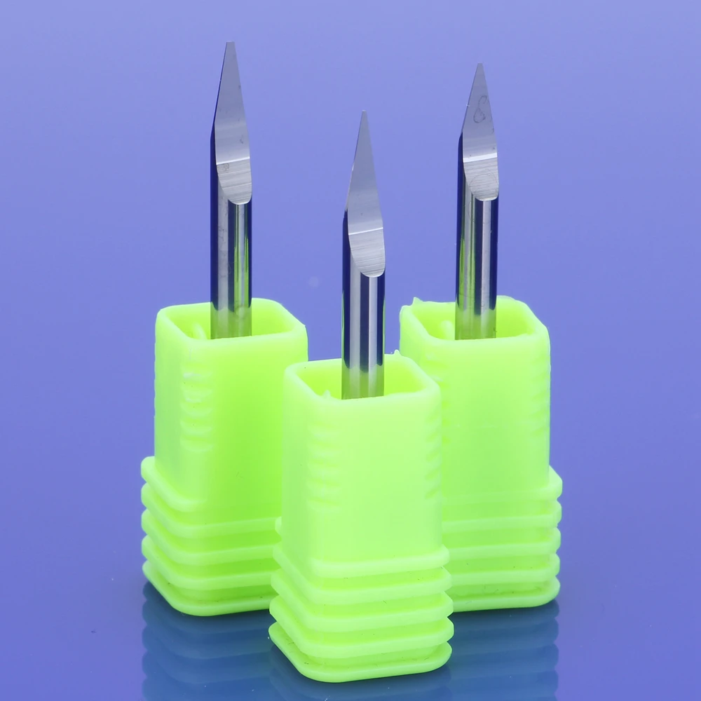 20 adet 3A en kaliteli 3.175mm CNC Router bit hassas taşlama V şekli karbür PCB gravür alet uçları freze kesicisi