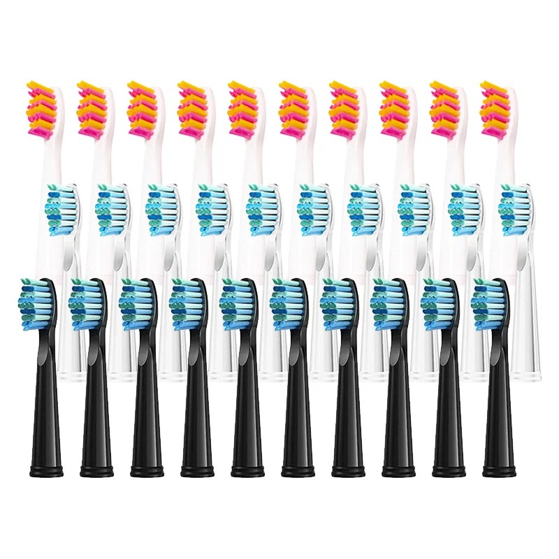 20 adet değiştirilebilir fırça kafaları Dupont kıl fırça dolum için Seago/Fairywill elektrikli diş fırçası FW/SG 507/508/515/551/917/959