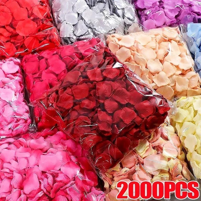 2000/100 adet yapay gül yaprakları çiçekler renkli ipek güller romantik sevgililer günü düğün parti iyilik için sahte Petal dekor