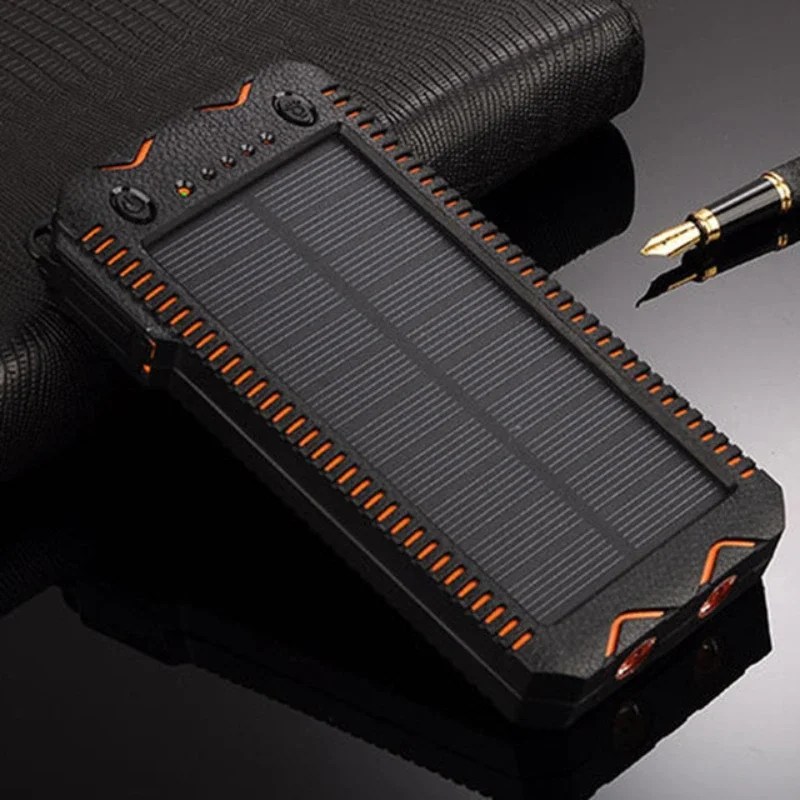 20000mAh QI güneş kablosuz hızlı şarj güç banka açık taşınabilir güç banka harici pil için Xiaomi Mi Samsung IPhone