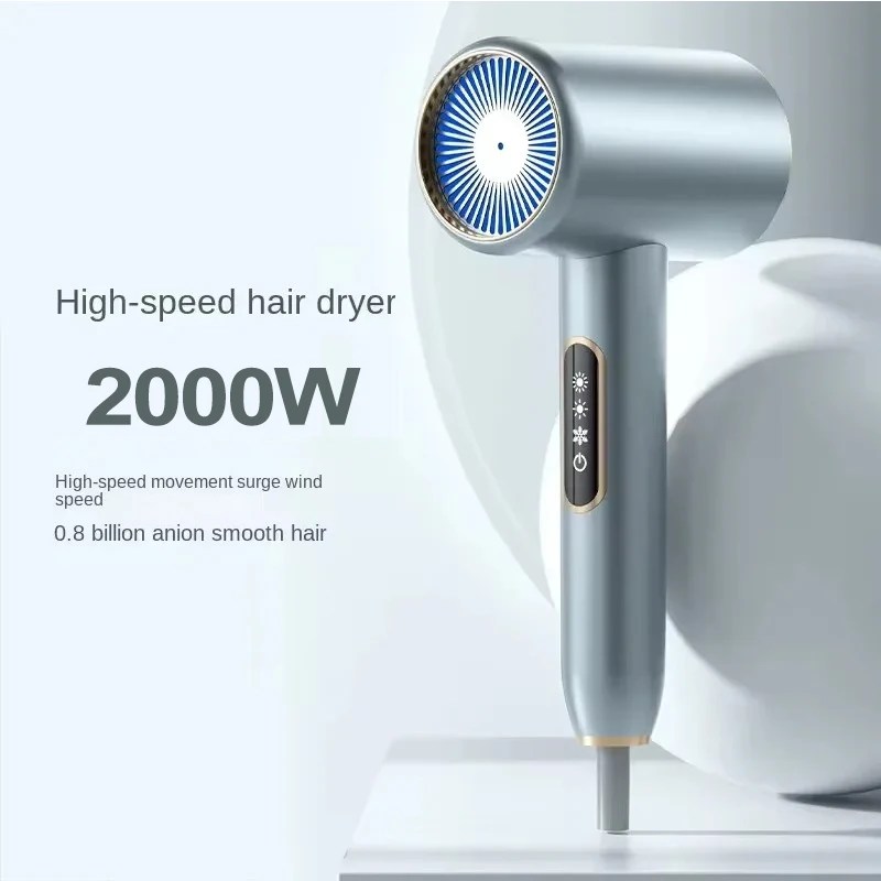 2000W saç kurutma makinesi profesyonel negatif iyon düşük gürültü fön makinesi elektrikli yüksek hızlı güçlü ayarlanabilir Salon ev kurutma