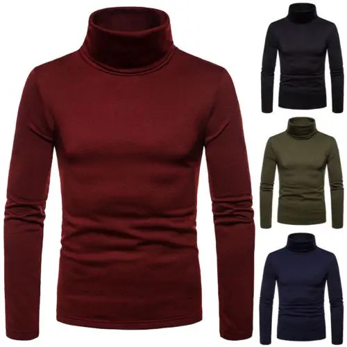 2020 yaz bahar erkekler balıkçı yaka kazak kazak Casual Slim Fit örme temel kazak çift yaka erkek balıkçı yaka kazak