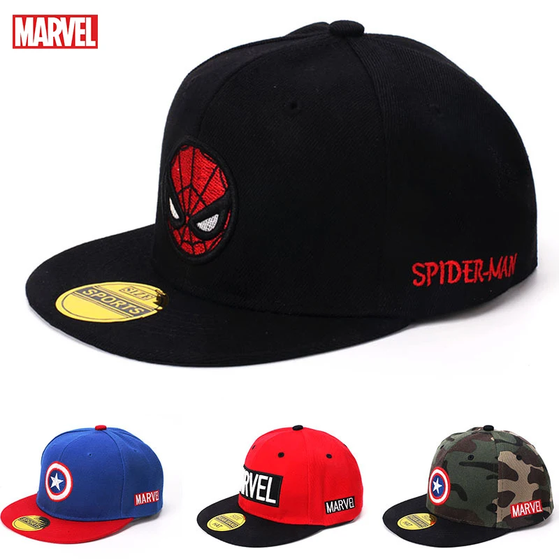 2023 Disney örümcek adam karikatür bebek şapka çocuklar beyzbol şapkası erkek kız Marvel kapaklar Snapback Hip Hop çocuk yürümeye başlayan kap ayarlanabilir 2-8Y
