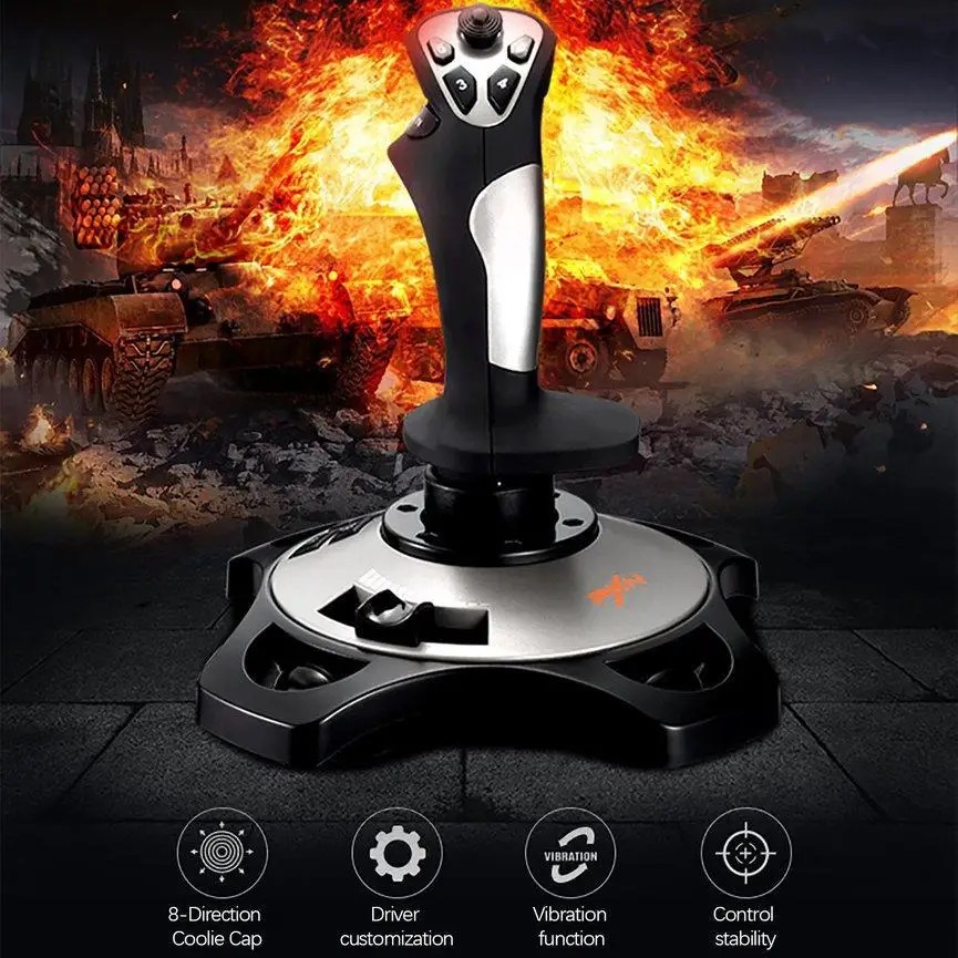 2023. PXN-2113 uçuş simülatörü Gamepad titreşim kontrol USB kablolu oyun Joystick için PC/masaüstü oyun aksesuarları - Görsel 2