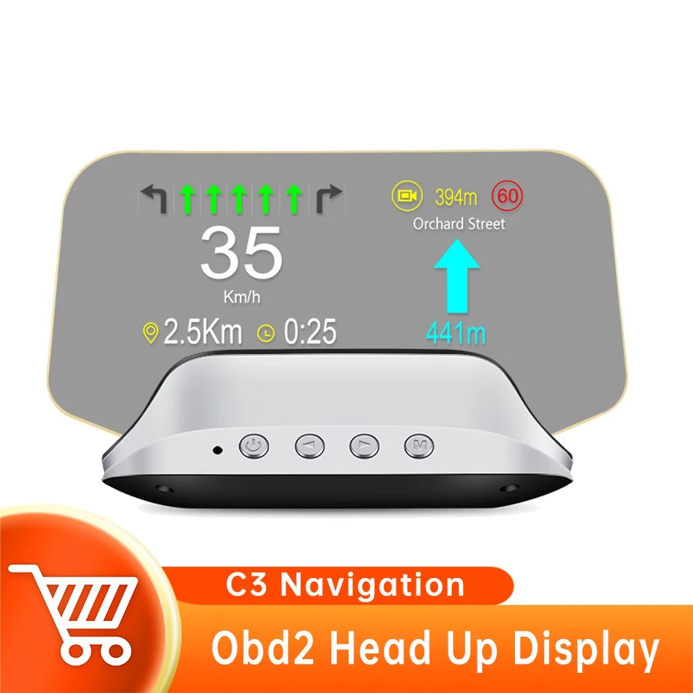 2023 yeni OBD2 Head Up Display C3/artı GPS Navi dijital kilometre cam projeksiyon on-kart bilgisayar çoklu arayüzler ile
