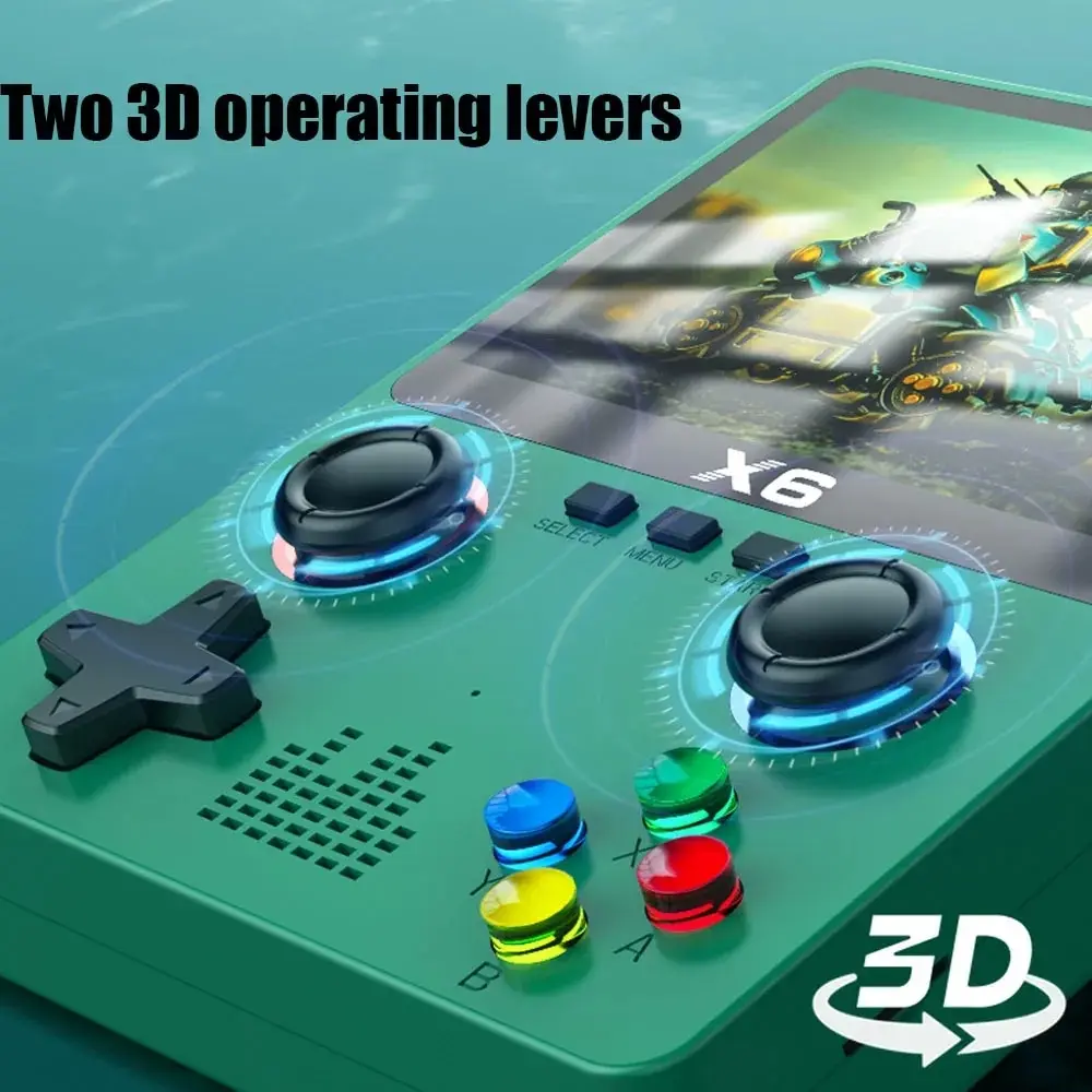 2023 yeni X6 3.5 inç IPS ekran el oyun oyuncu çift Joystick 11 simülatörleri GBA çocuklar için Video oyun konsolu hediyeler