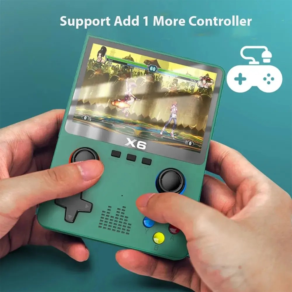 2023 yeni X6 3.5 inç IPS ekran el oyun oyuncu çift Joystick 11 simülatörleri GBA çocuklar için Video oyun konsolu hediyeler - Görsel 6