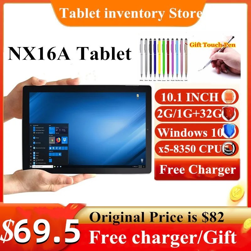 2023 yeni satış 10.1 inç NX16A Windows 10 Tablet 2GB GB + 32GB WIFI 1280x800 IPS dokunmatik ekran çift kamera dört çekirdekli Bluetooth oth-c