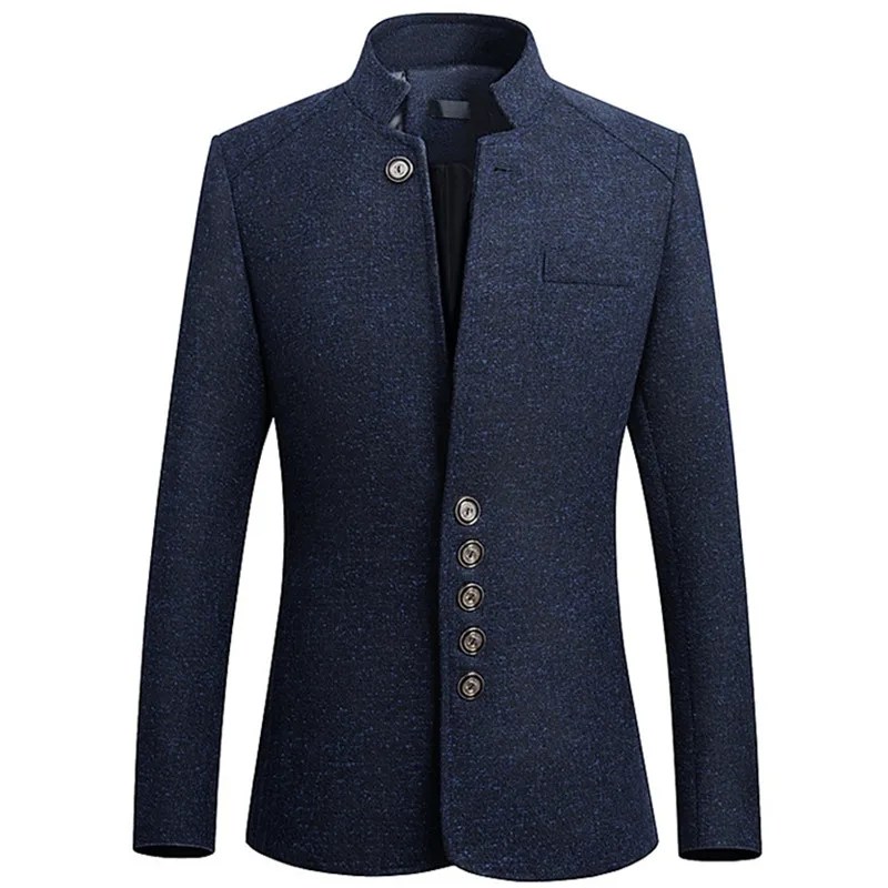 2023 özel Blazers çin tarzı standı yaka baskılı takım elbise ceket/High End iş rahat büyük boy M-5XL