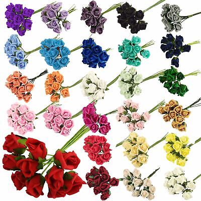 Bunch of 10 Foam Rose Buds - Artificial Wedding Flowers Craft Buttonhole Corsage