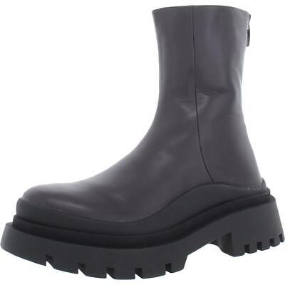Steve Madden Womens Turf Leather Chunky Zip Up Ankle Boots Shoes BHFO 3176