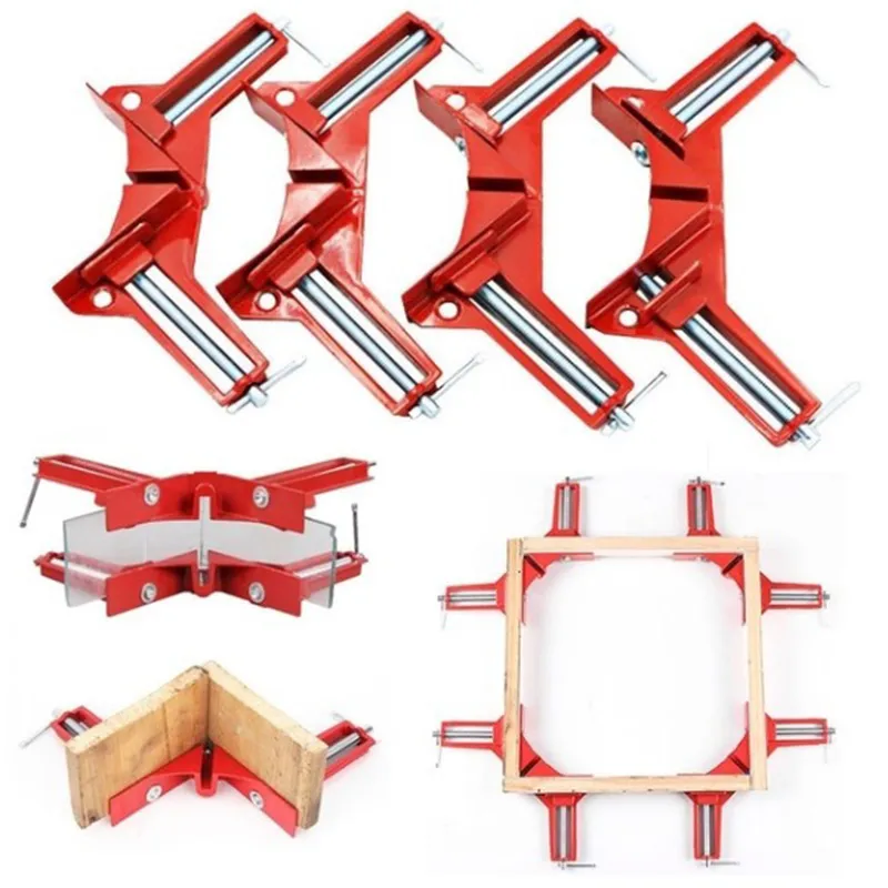 1/2/4 adet 90 derece açı kelepçe sağ açı ağaç İşleme çerçeve kelepçe İşlevli DIY cam köşe tutucu ağaç İşleme el aracı - Görsel 4