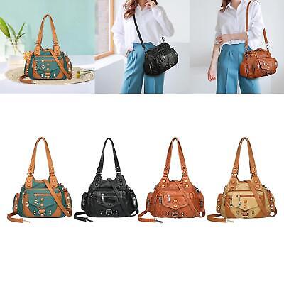 Hand Bag Purse Travel Zipper Adjustable Strap Casual PU Leather Shoulder Bag