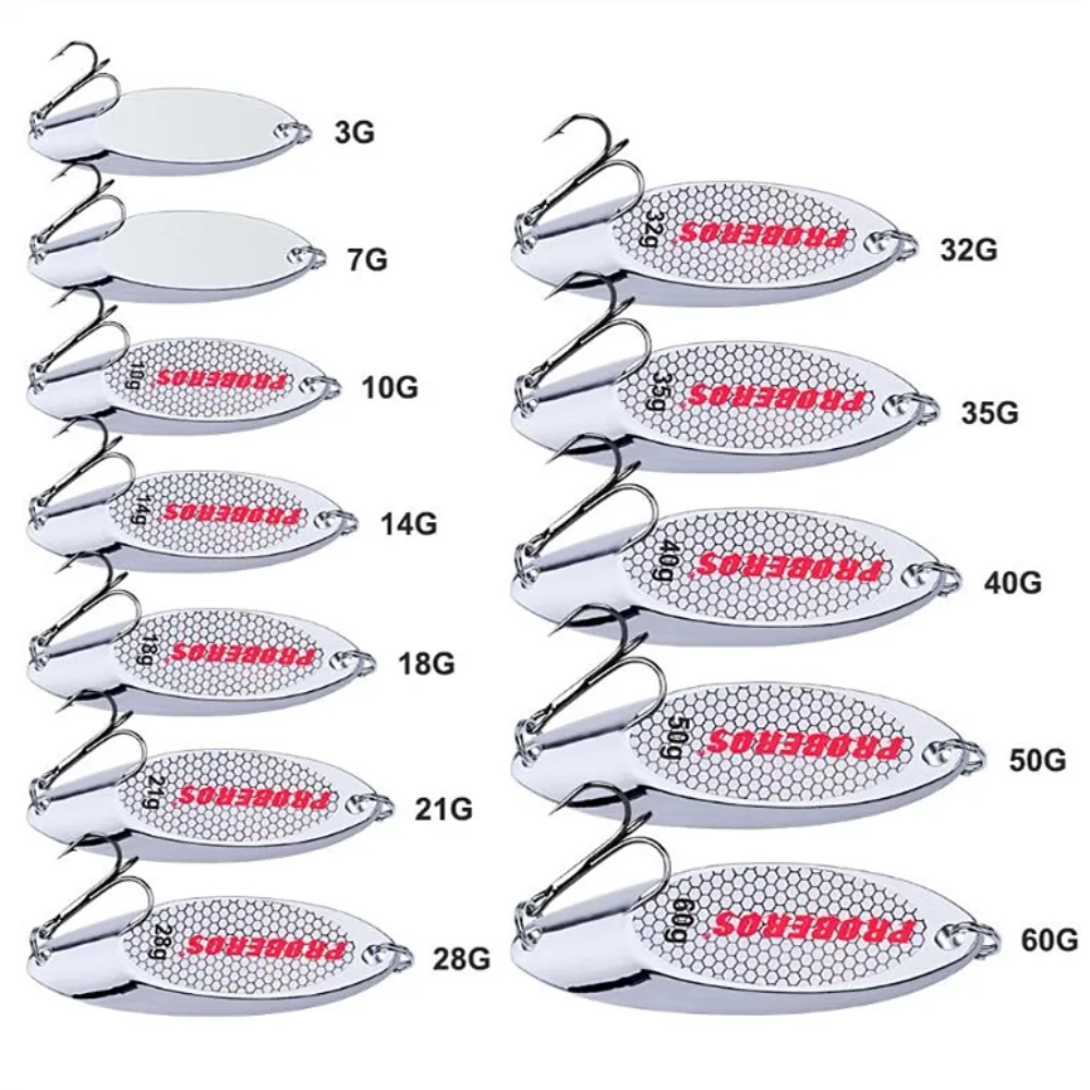 1 adet/grup yüksek kalite 6 boyutları 3g 7g 10g 14g 18g 21g payetli gümüş kaşık cazibesi balıkçılık yemler için deniz Lures aracı Wobblers Spinner