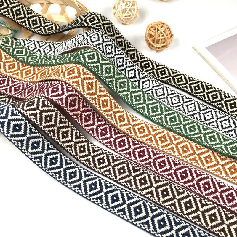 1 inç 25mm 5yards/lot ızgara küçük tasarım rahat ve yumuşak geometri dokuma jakarlı şerit