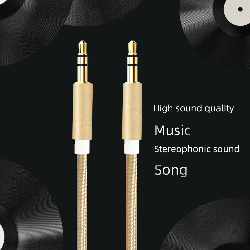 3.5mm Male to Male Stereo Audio AUX Cable Auxiliary Cord for PC iPod CAR iPhone - Görsel 4