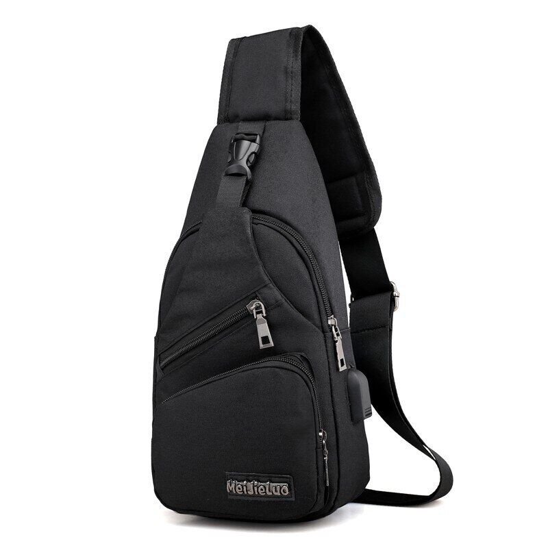 Men Bag Shoulder Bags USB Charging Crossbody Package Men's Leather Sling Pack - Görsel 8