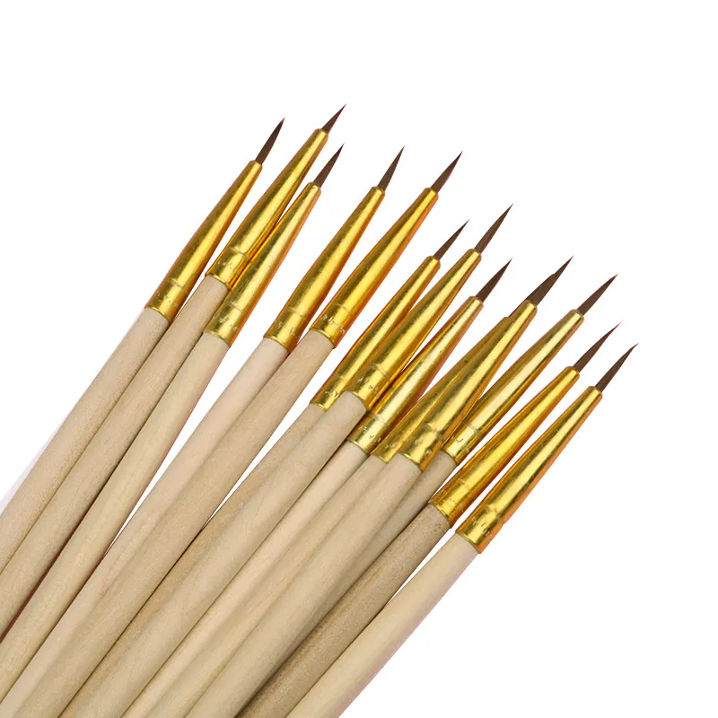 100 adet/takım ince el boyalı ince kanca hattı kalem renkli Baton çizim sanat kalem boya fırçası sanat malzemeleri naylon fırça özel - Görsel 2