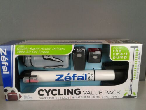 Zefal Water Bottle/Lights/Double Barrel Smart Pump Cycling Value Pack New In Box