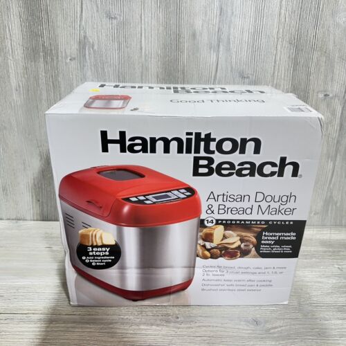 Hamilton Beach Artisan Dough Bread Maker BM-09 Red 14 Programmed Cycles 29886