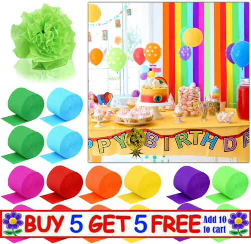 82FT Crepe Paper Party Streamers Roll Birthday Wedding Hanging DIY Decor Craft