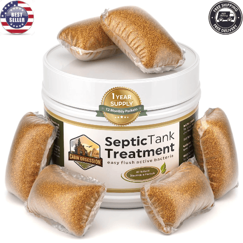 Septic Tank Treatment - 1 Year Supply of Dissolvable Easy Flush Live Bacteria Pa