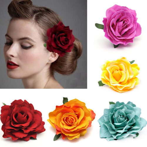 Cloth Rose Flower Hair Clips Corsage Barrette DIY Party Bride Hair Accessories