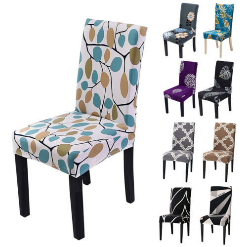Stretch Printed Chair Cover Dining Seat Cover Slipcover Removable Party Decor - Görsel 1