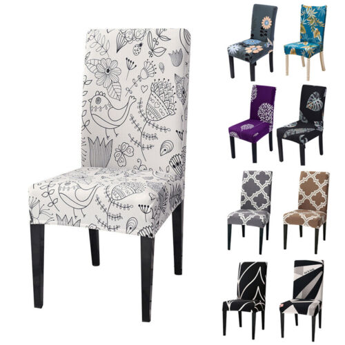 Stretch Printed Chair Cover Dining Seat Cover Slipcover Removable Party Decor - Görsel 5