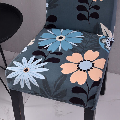 Stretch Printed Chair Cover Dining Seat Cover Slipcover Removable Party Decor - Görsel 8