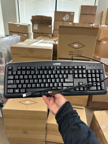(OEM) NCS USB KU-0325 USB Wired Plug and Play PC Computer Keyboard - Black - Görsel 2