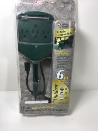 Genuine Westinghouse 6Ft 3 Outlet Ground Stake All Weather Safety Power Station