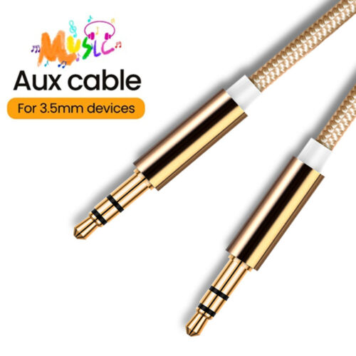3.5mm Male to Male Stereo Audio AUX Cable Auxiliary Cord for PC iPod CAR iPhone - Görsel 1