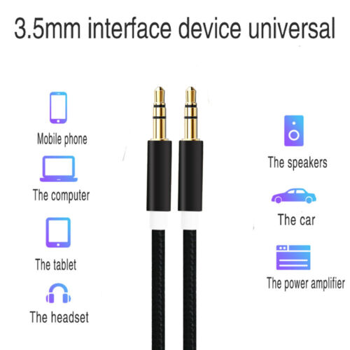3.5mm Male to Male Stereo Audio AUX Cable Auxiliary Cord for PC iPod CAR iPhone - Görsel 10
