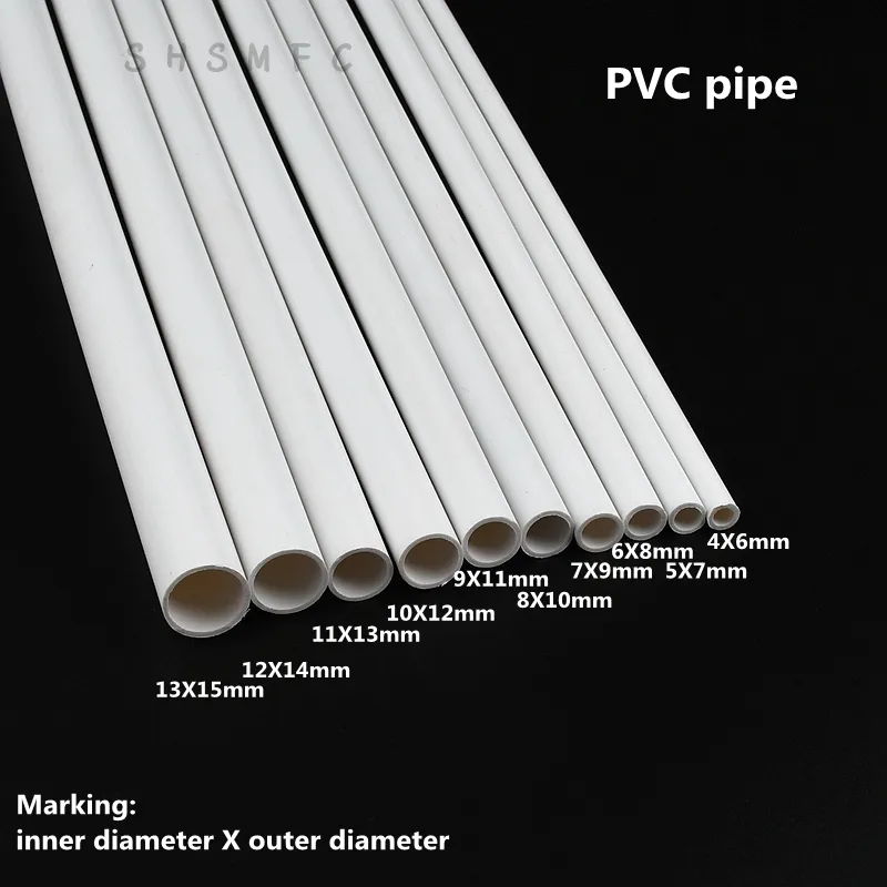 2 ~ 10 adet uzunluk 50cm dış çapı 6 ~ 20mm PVC beyaz boru su tankı akvaryum tüp bahçe sulama parçaları