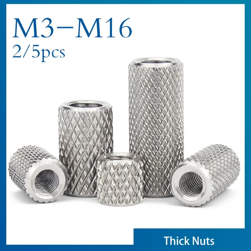 2/ 5 adet yuvarlak tırtıllı kaplin somun M3 M4 M5 M6 M8 M10- M16 paslanmaz çelik uzun Extenion başparmak fındık sıkın