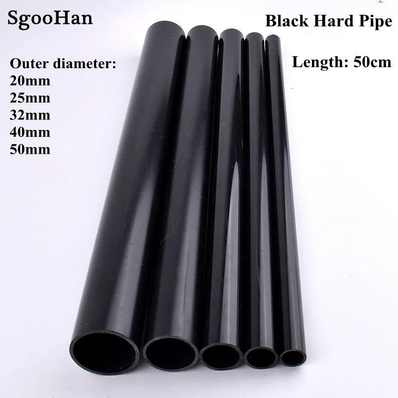 2 adet 20 ~ 75mm siyah PVC boru akvaryum balık tankı su tüpü ev bahçe sulama aksesuarları dikim çerçeve sert tüp 50cm uzun