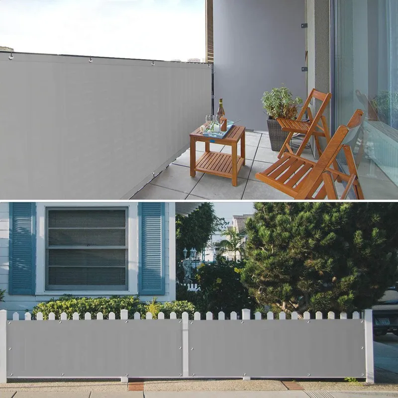 2 tip açık Auti UV yağmur geçirmez Polyester güneş gölge yelken su geçirmez Gazebo gölgelik tenteleri balkon perde çit güneşlik Net - Görsel 6