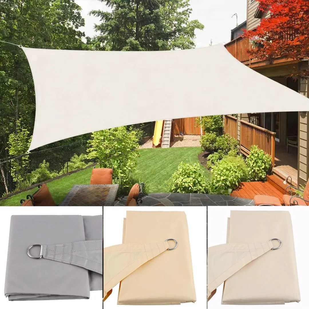 2 tip açık Auti UV yağmur geçirmez Polyester güneş gölge yelken su geçirmez Gazebo gölgelik tenteleri balkon perde çit güneşlik Net