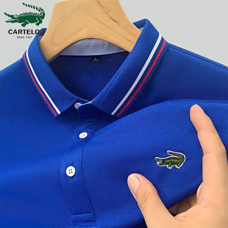 2022 yaz yeni erkek yaka anti-pillin Polo GÖMLEK işlemeli kısa kollu rahat iş moda Slim Fit Polo GÖMLEK erkekler için